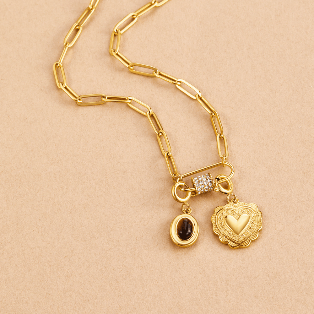 Crystal Paperclip Charm Necklace - Beautiful Earth Boutique