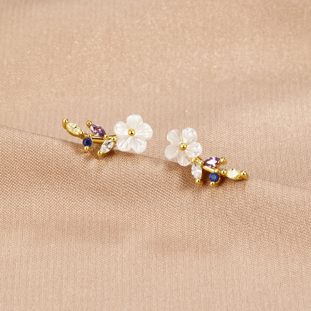 Crystal White Blossom Earrings - Beautiful Earth Boutique