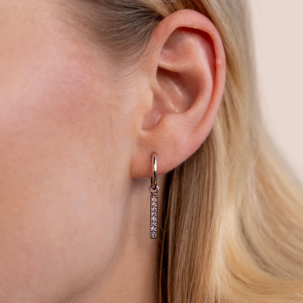 Dana Crystal Bar Hoop Earrings - Beautiful Earth Boutique