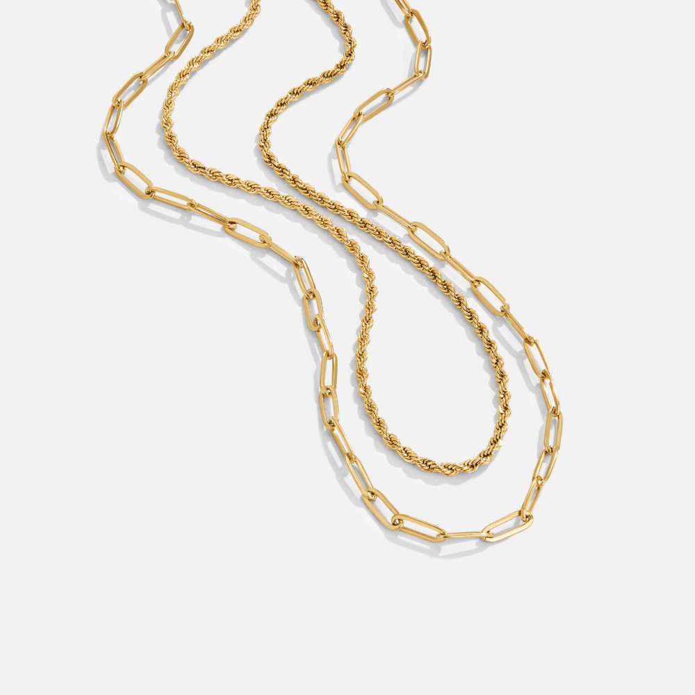 Dara Layered Paperclip Chain Necklace - Beautiful Earth Boutique