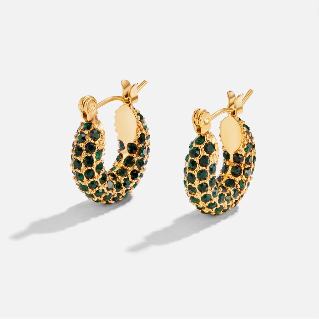 Emerald Beauty Hoop Earrings