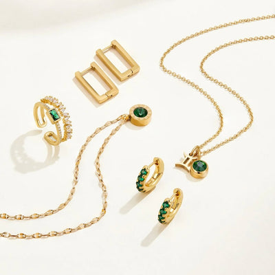 Emerald Green Hoop Earrings - Beautiful Earth Boutique