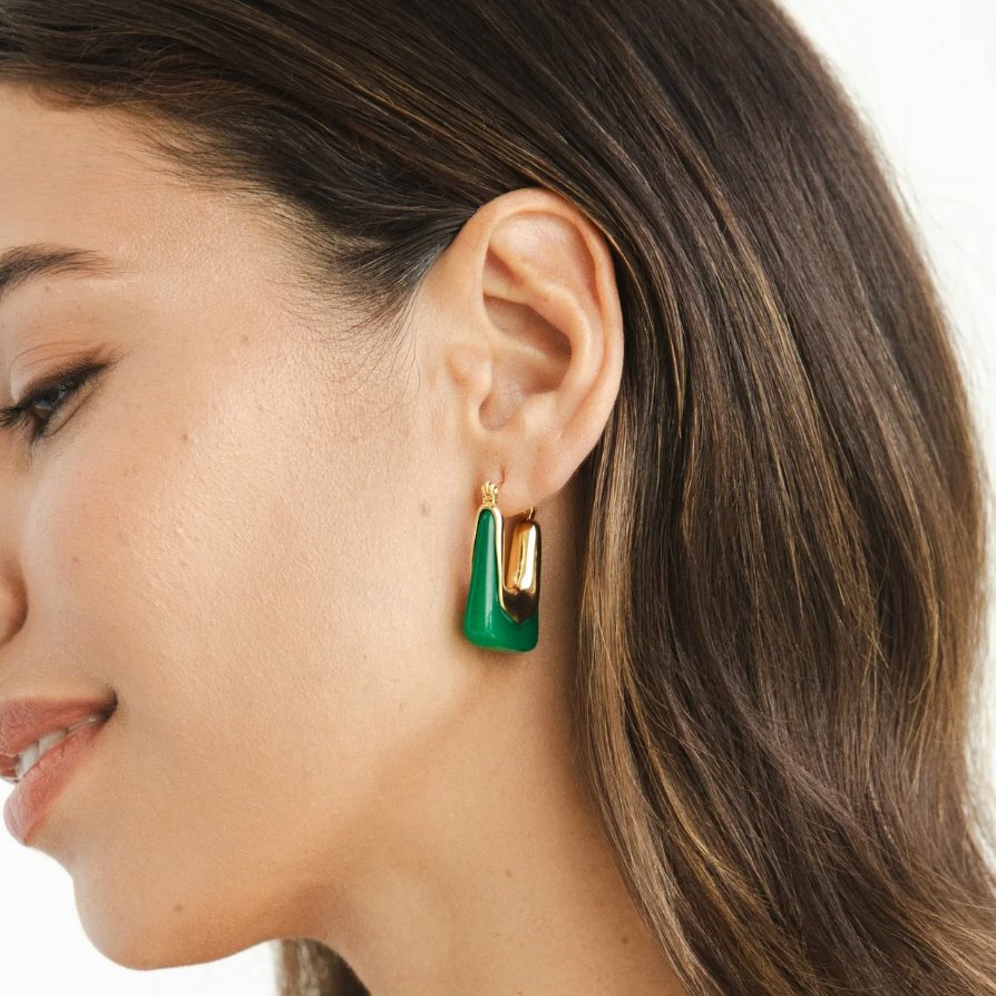 Esme Square Hoop Earrings - Beautiful Earth Boutique