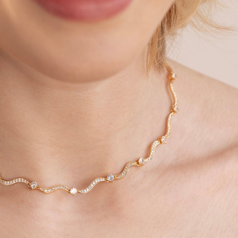 Freya Crystal Wave Necklace - Beautiful Earth Boutique