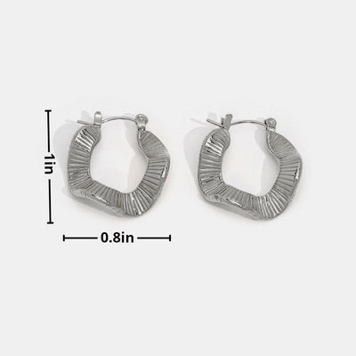 Geometric Wave Silver Hoop Earrings - Beautiful Earth Boutique