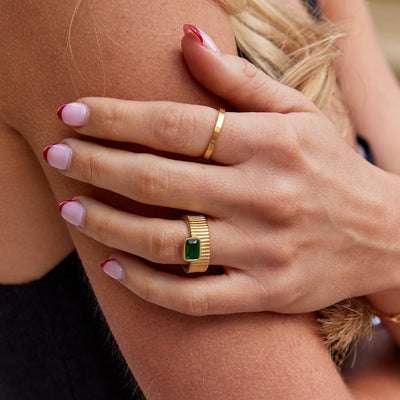 Giana Emerald Gold Ring - Beautiful Earth Boutique