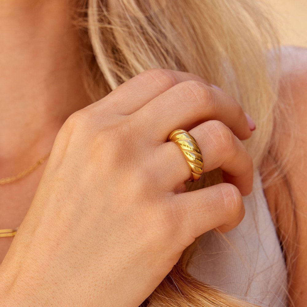 Gold Croissant Ring - Beautiful Earth Boutique