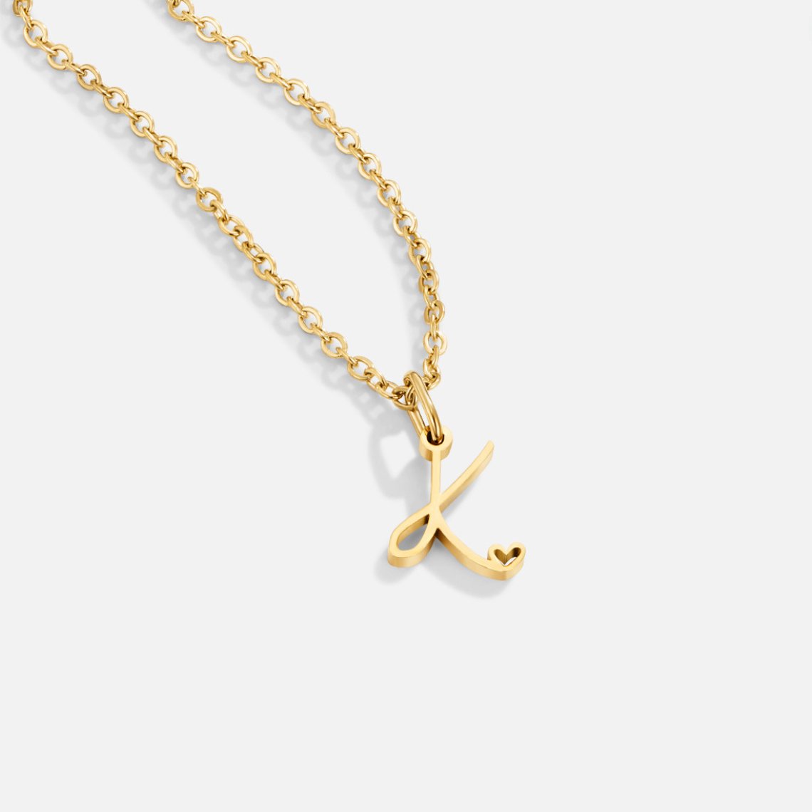Gold Letter Heart Necklace
