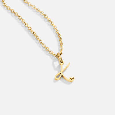 Gold Letter Heart Necklace