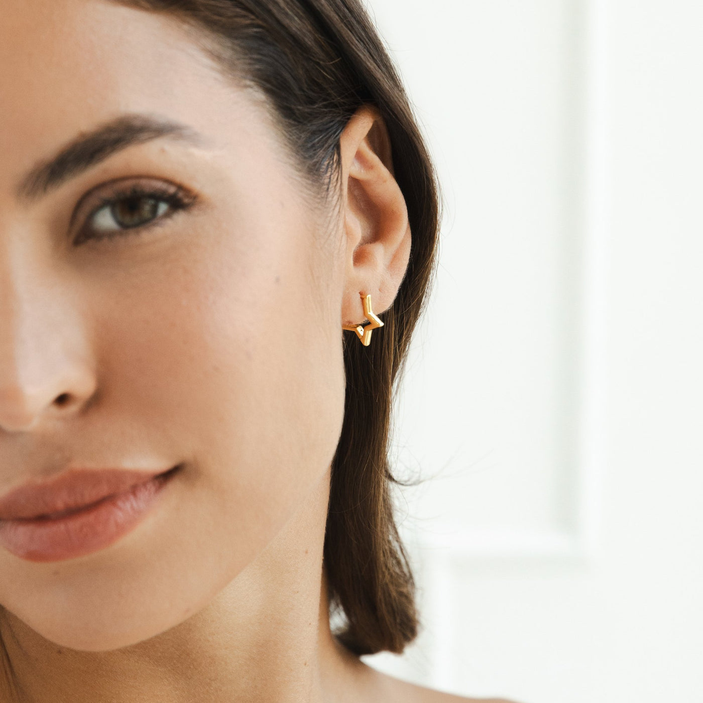 Gold Star Hoop Earrings - Beautiful Earth Boutique