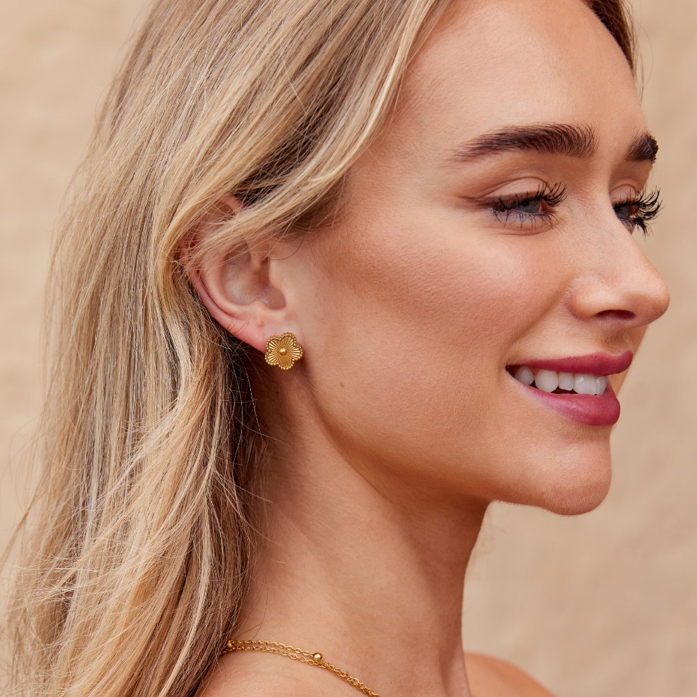 Golden Clover Earrings - Beautiful Earth Boutique