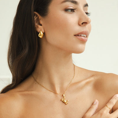 Golden Crab Pendant Necklace - Beautiful Earth Boutique