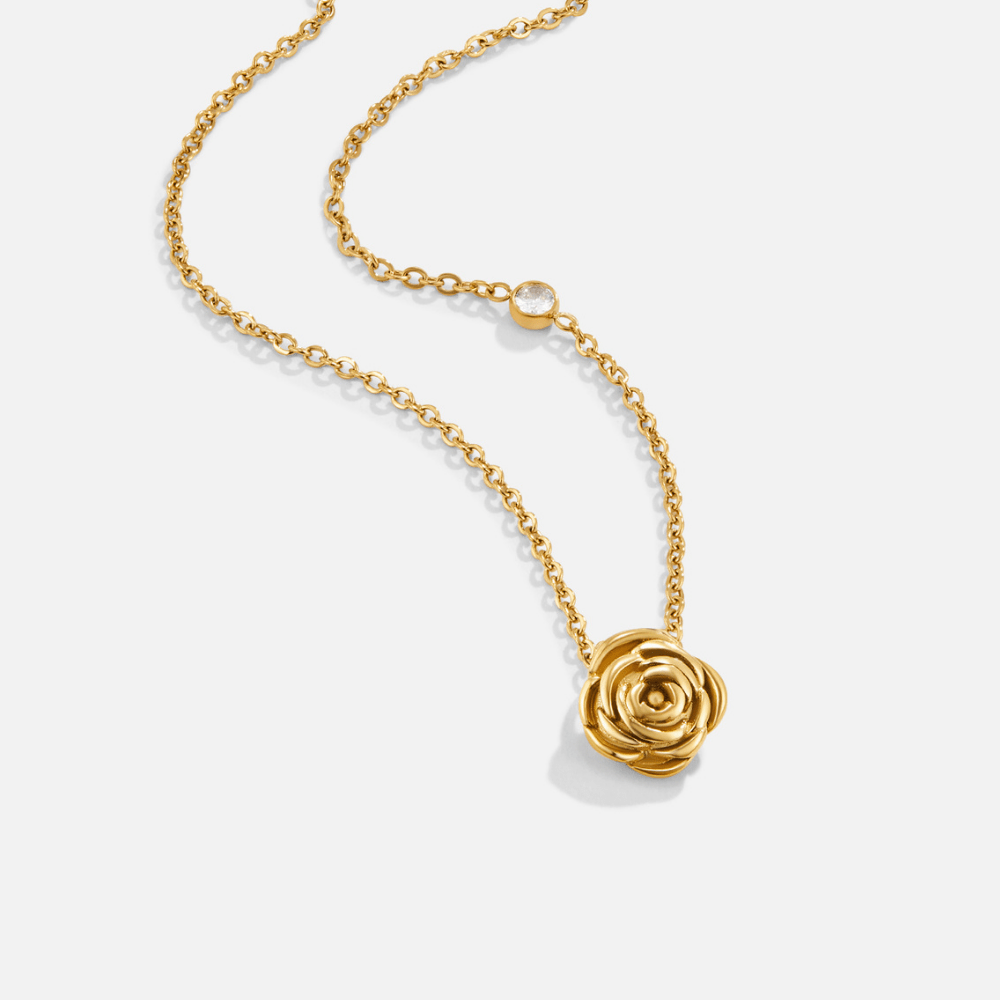 Golden Rose Pendant Necklace - Beautiful Earth Boutique