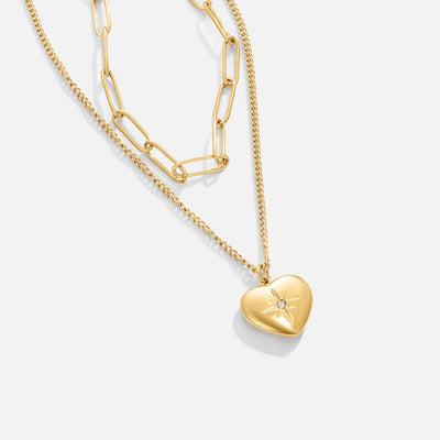 Heart & Paperclip Necklace