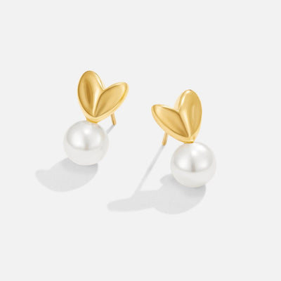 Heart & Pearl Earrings