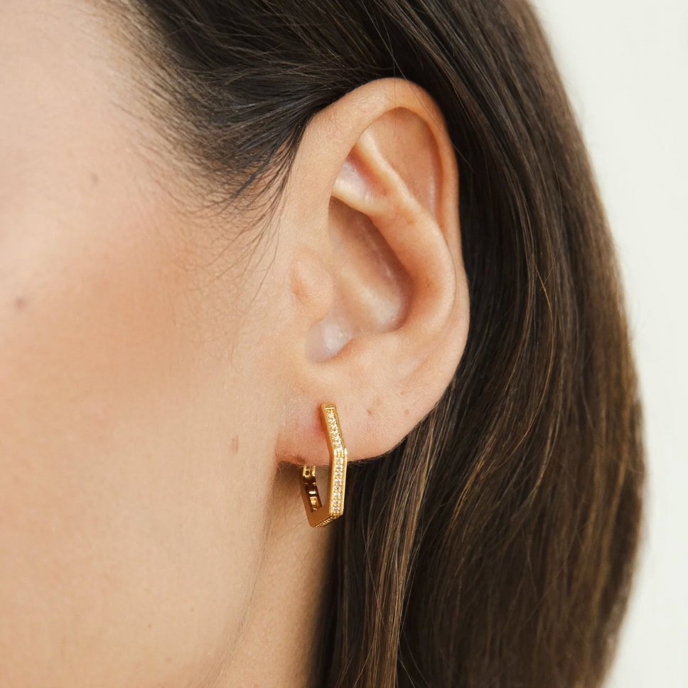 Honeycomb Geometric Hoop Earrings - Beautiful Earth Boutique