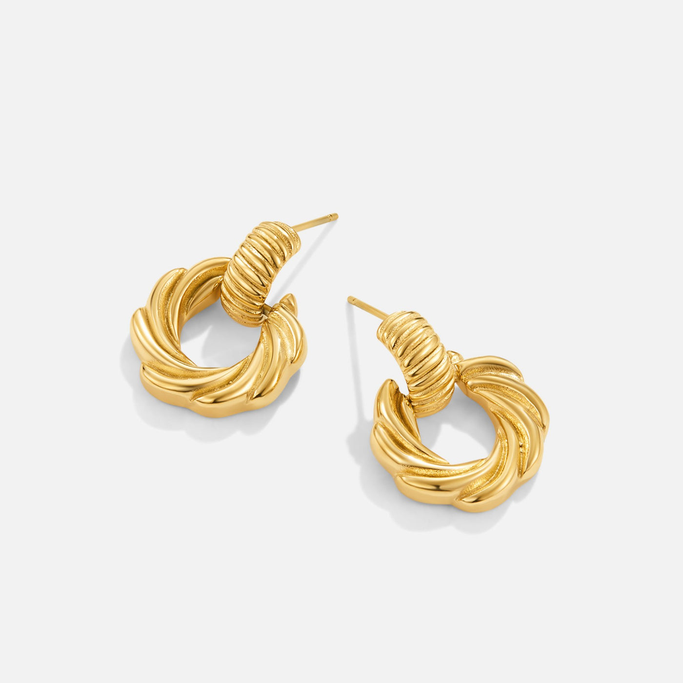 Leah 18K Twisted Hoop Earrings - Beautiful Earth Boutique