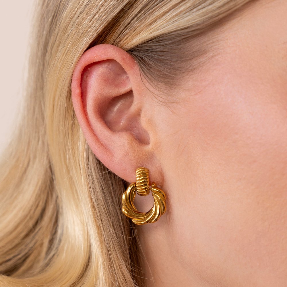 Leah 18K Twisted Hoop Earrings - Beautiful Earth Boutique