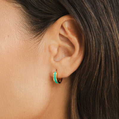 Leigh Teal Hoop Earrings - Beautiful Earth Boutique