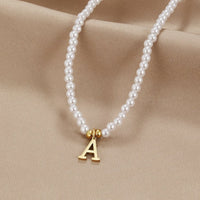 Letter Pearl Necklace - Beautiful Earth Boutique