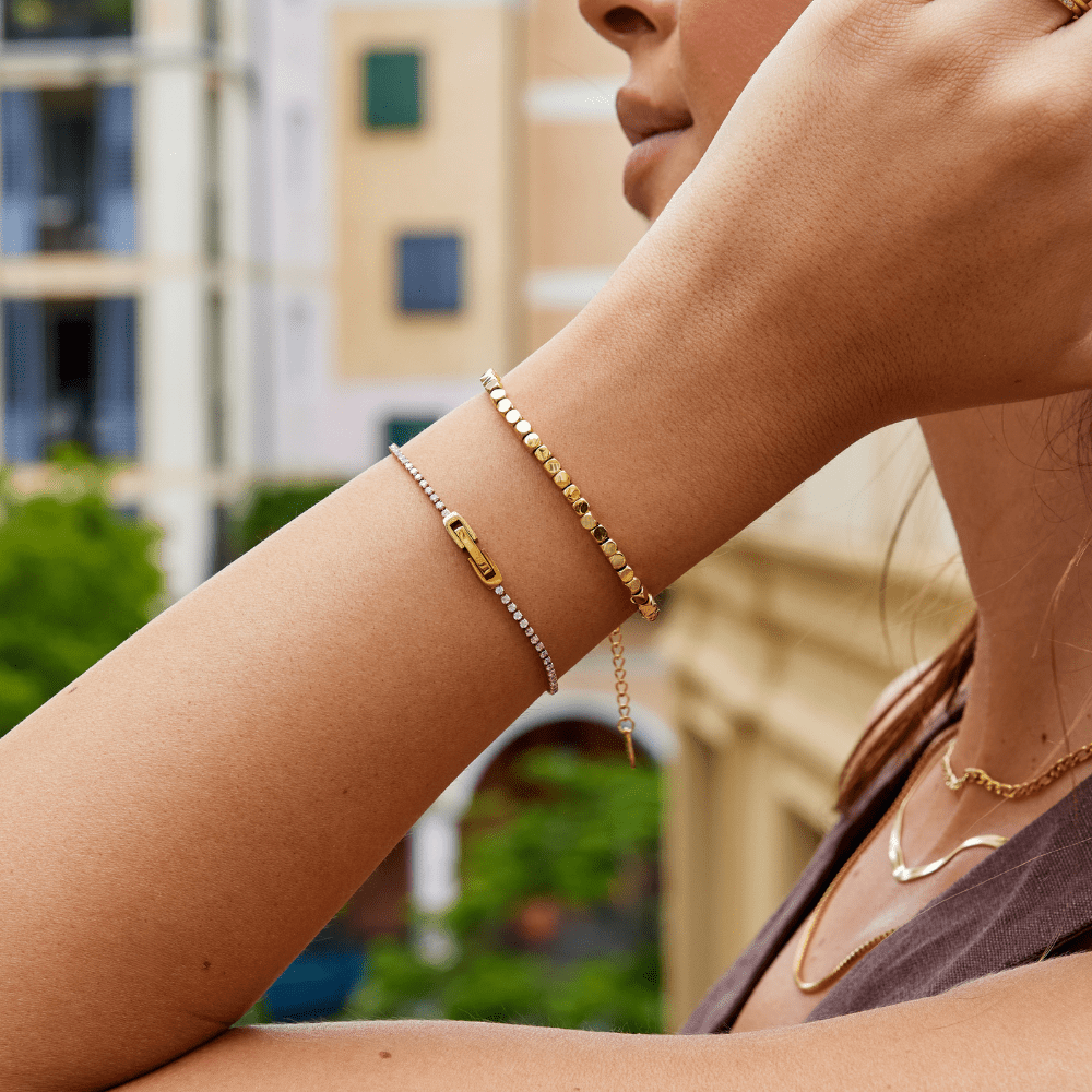 Lexi 18K Gold Cube Bracelet - Beautiful Earth Boutique