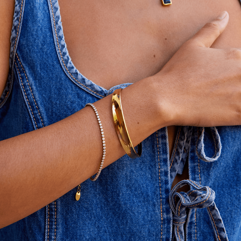 Leyla 18K Gold Bangle - Beautiful Earth Boutique