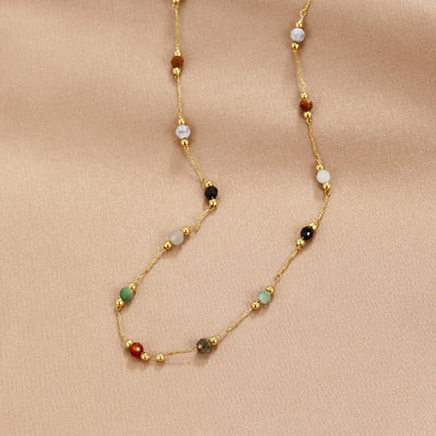 Lulu Beaded Stone Necklace - Beautiful Earth Boutique
