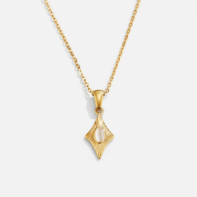 Luna White Opal Gold Necklace