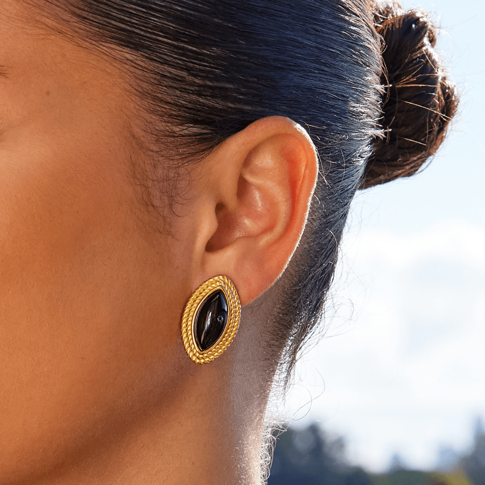 Madison Black & Gold Earrings - Beautiful Earth Boutique