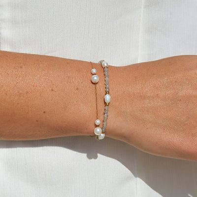 Moonstone & Pearl Bead Bracelet - Beautiful Earth Boutique