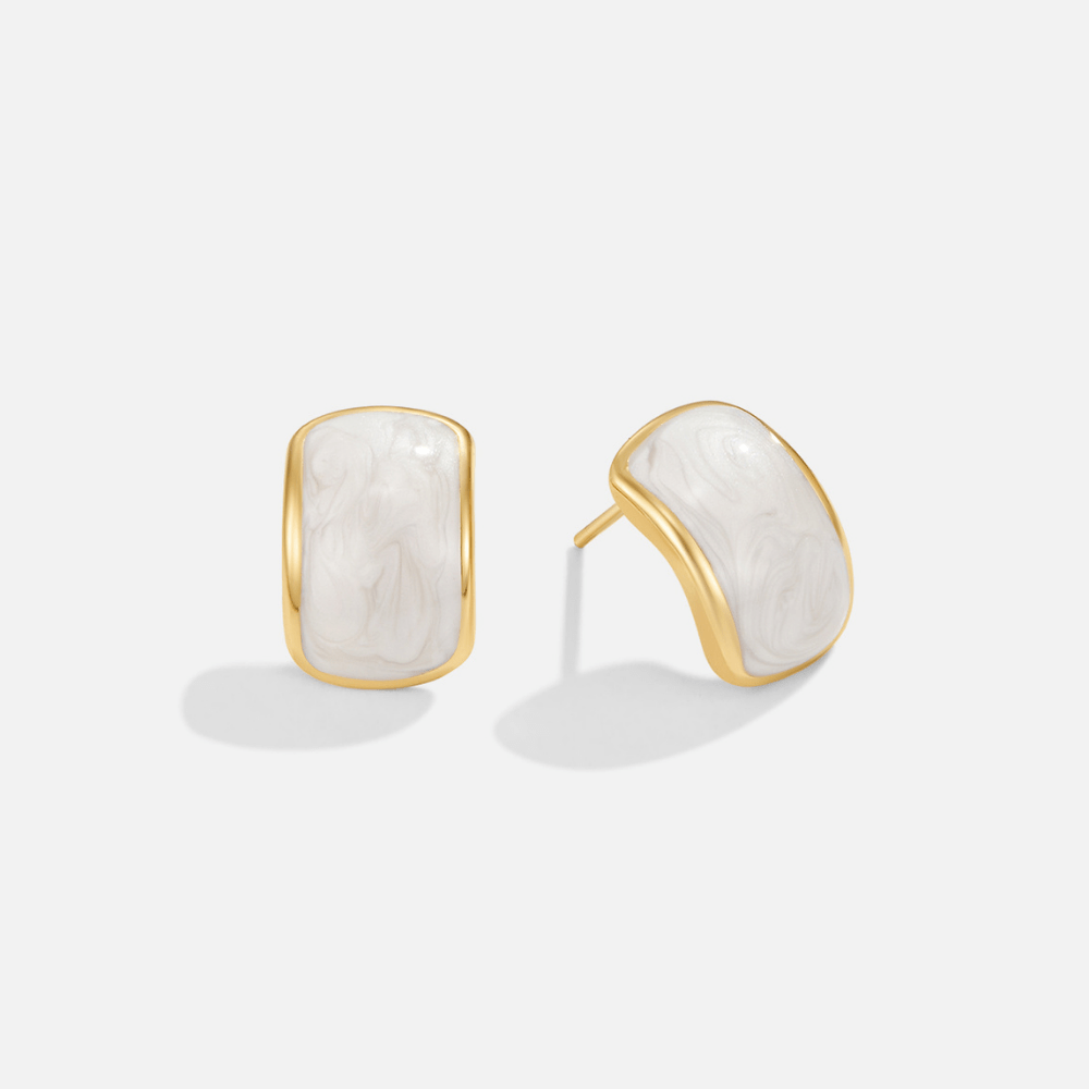 Mother Of Pearl Semi Hoop Earrings - Beautiful Earth Boutique