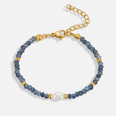 Navy Sodalite Pearl & Bead Bracelet - Beautiful Earth Boutique