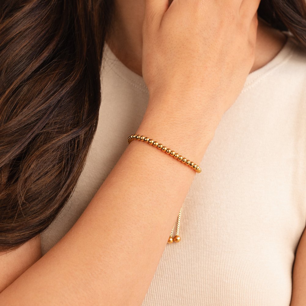 Niloya Beaded Gold Bracelet - Beautiful Earth Boutique