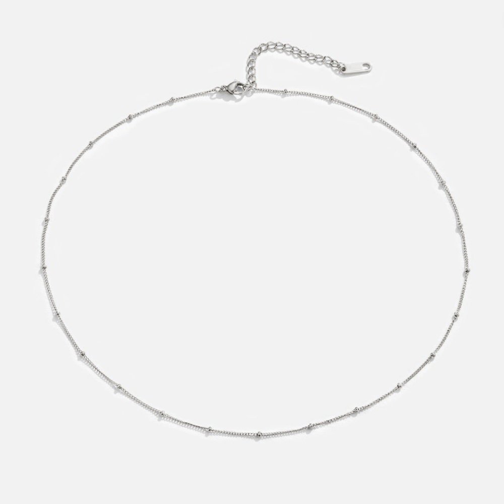 Niyah Bead Silver Chain Necklace - Beautiful Earth Boutique