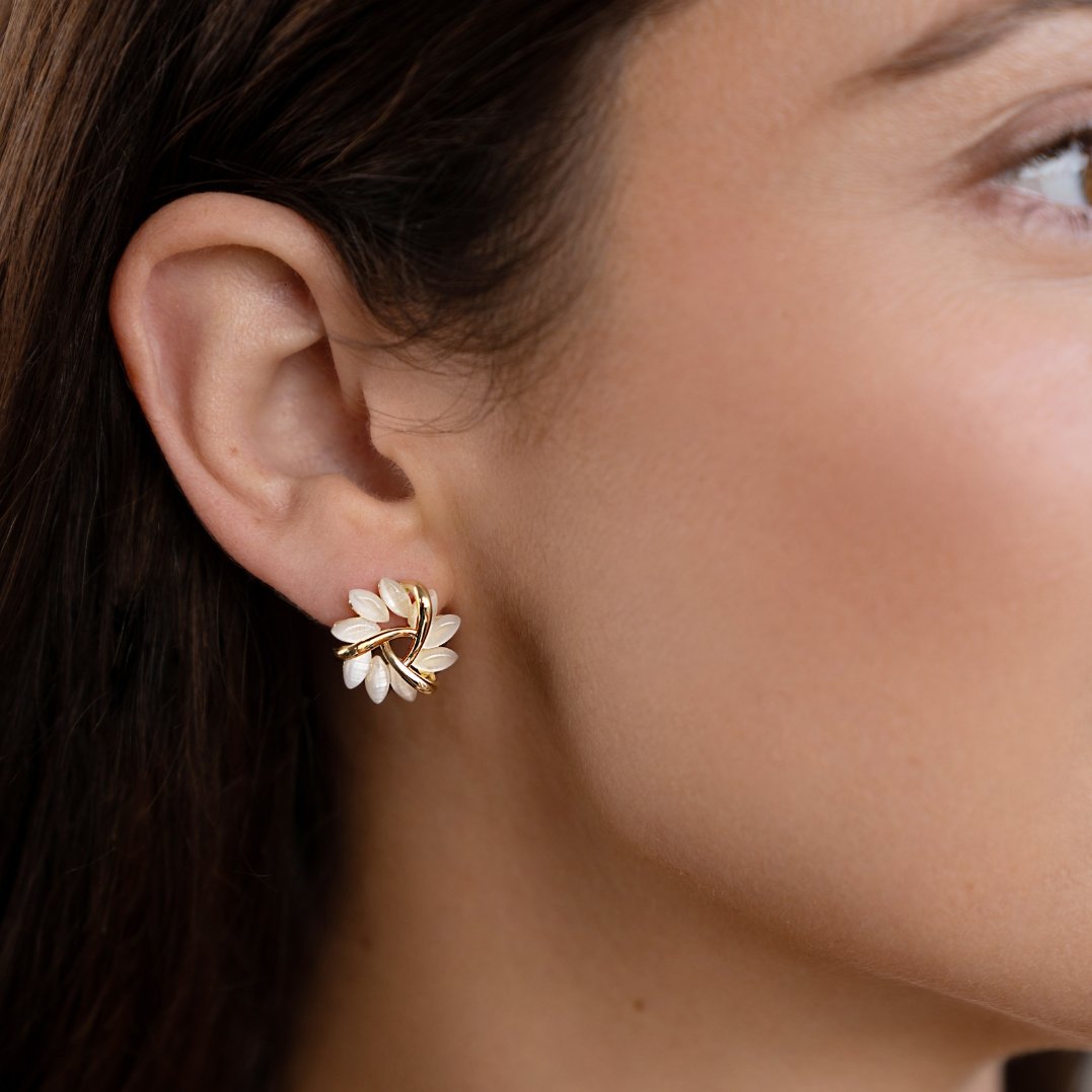 Opal Petal Gold Earrings (Copy) - Beautiful Earth Boutique