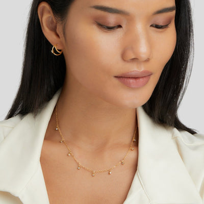 Raindrop Crystal Gold Necklace - Beautiful Earth Boutique