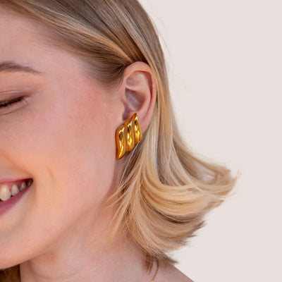Rene Chunky Gold Earrings - Beautiful Earth Boutique