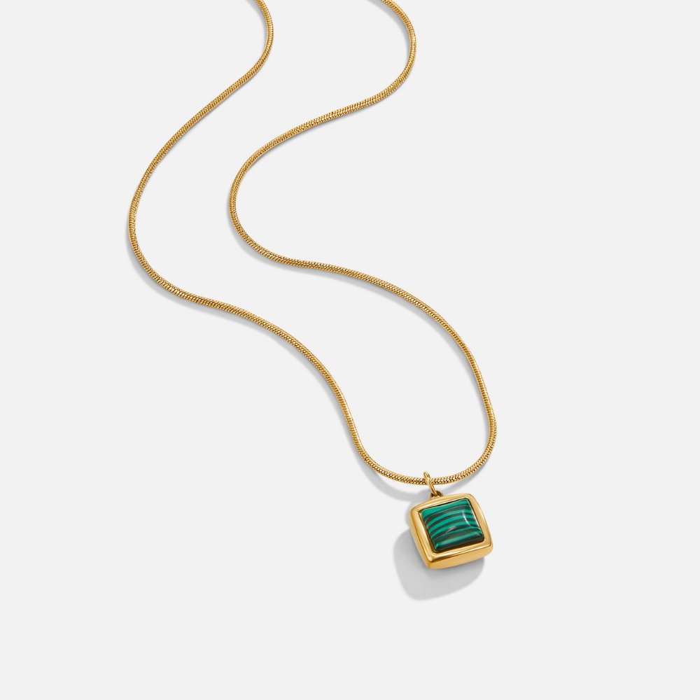 Riva Malachite Green Pendant Necklace - Beautiful Earth Boutique