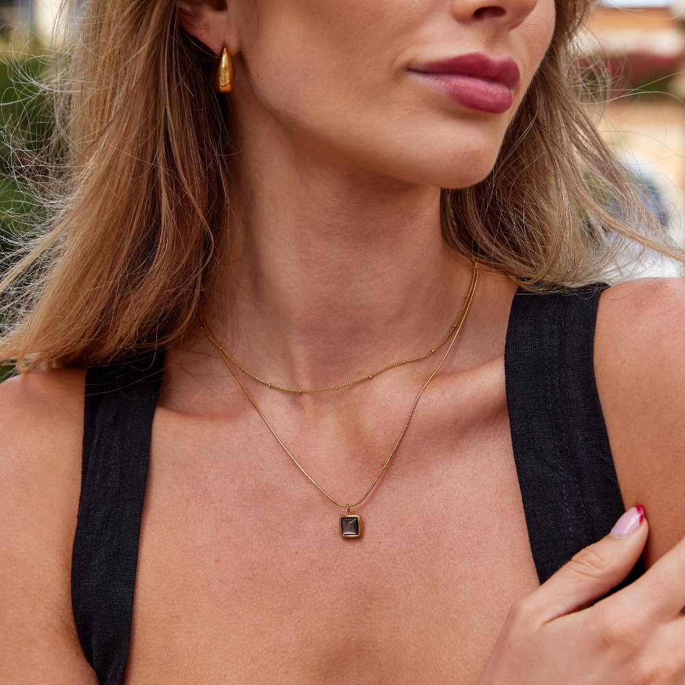 Riva Midnight Black Pendant Necklace - Beautiful Earth Boutique