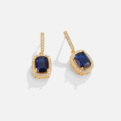 Sapphire Gold Crystal Earrings - Beautiful Earth Boutique