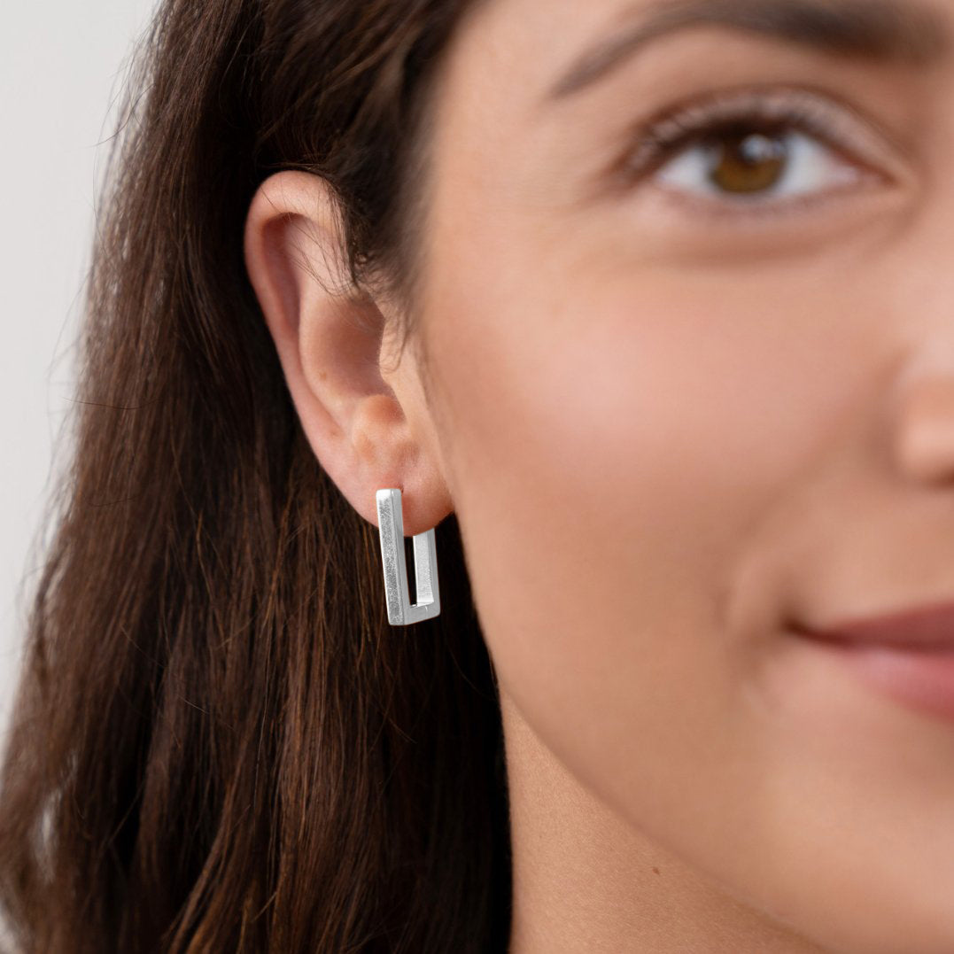 Rectangle hoop earrings | heylove