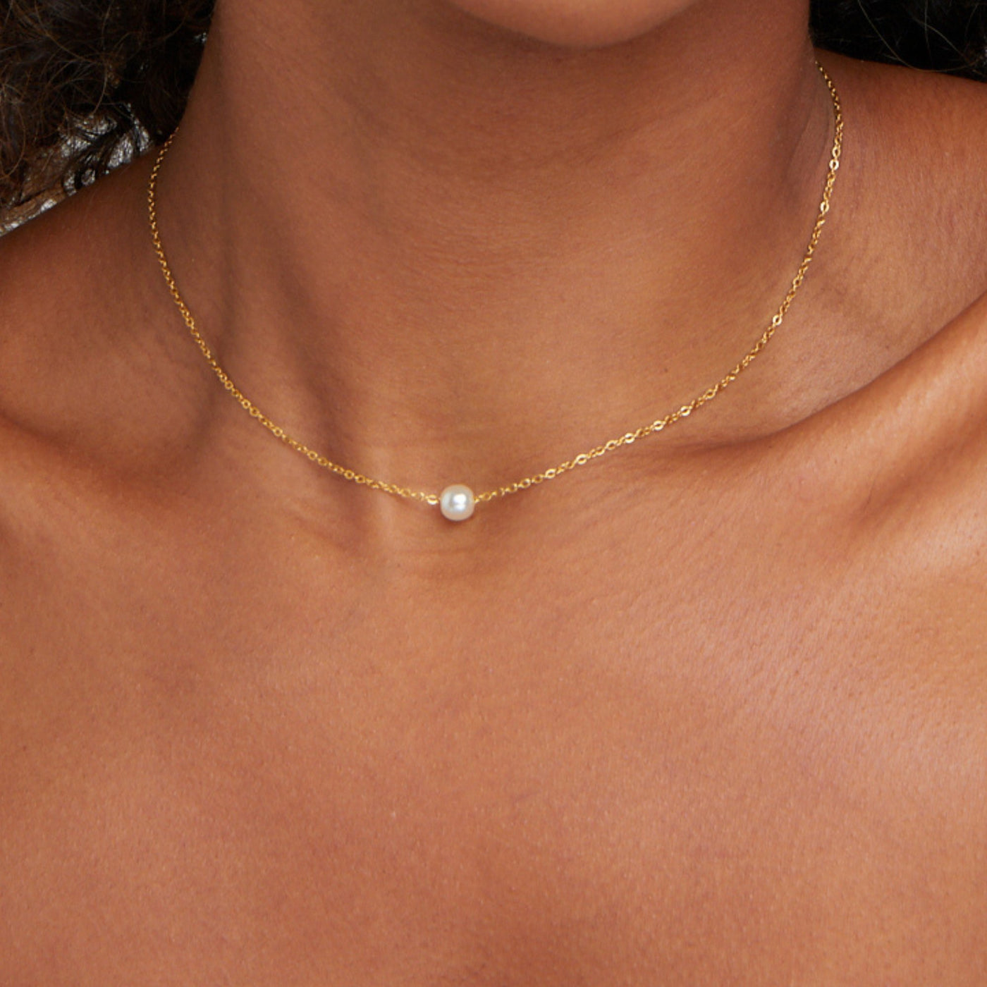 Solitaire Gold Pearl Necklace - Beautiful Earth Boutique