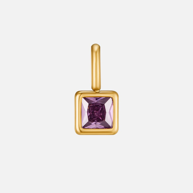 Square Pendant Birthstone Necklace - Beautiful Earth Boutique