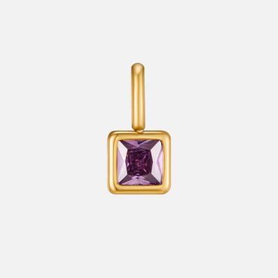 Square Pendant Birthstone Necklace - Beautiful Earth Boutique