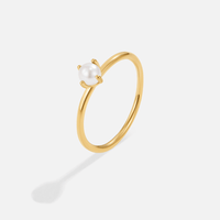 Uma Pearl Solitaire Ring - Beautiful Earth Boutique