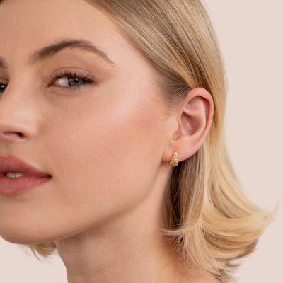 Valentina Crystal Semi Hoop Earrings - Beautiful Earth Boutique