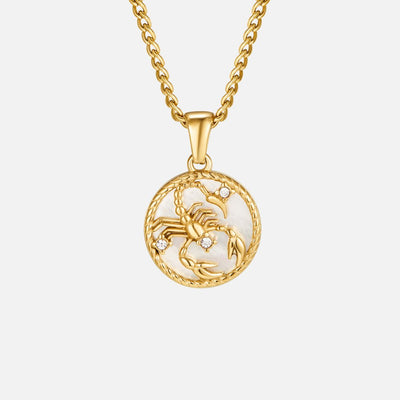 White Shell Zodiac Coin Necklace - Beautiful Earth Boutique