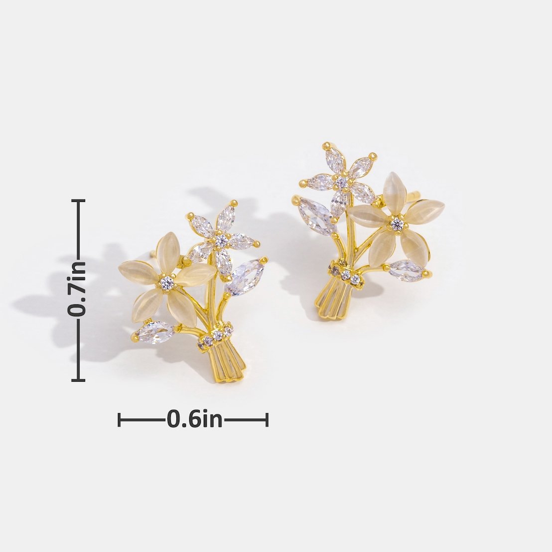 14K Gold Crystal Bouquet Earrings – Beautiful Earth Boutique