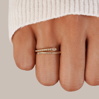 14K Gold Crystal Snake Medusa Ring - Beautiful Earth Boutique
