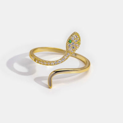 14K Gold Crystal Snake Rings - Beautiful Earth Boutique